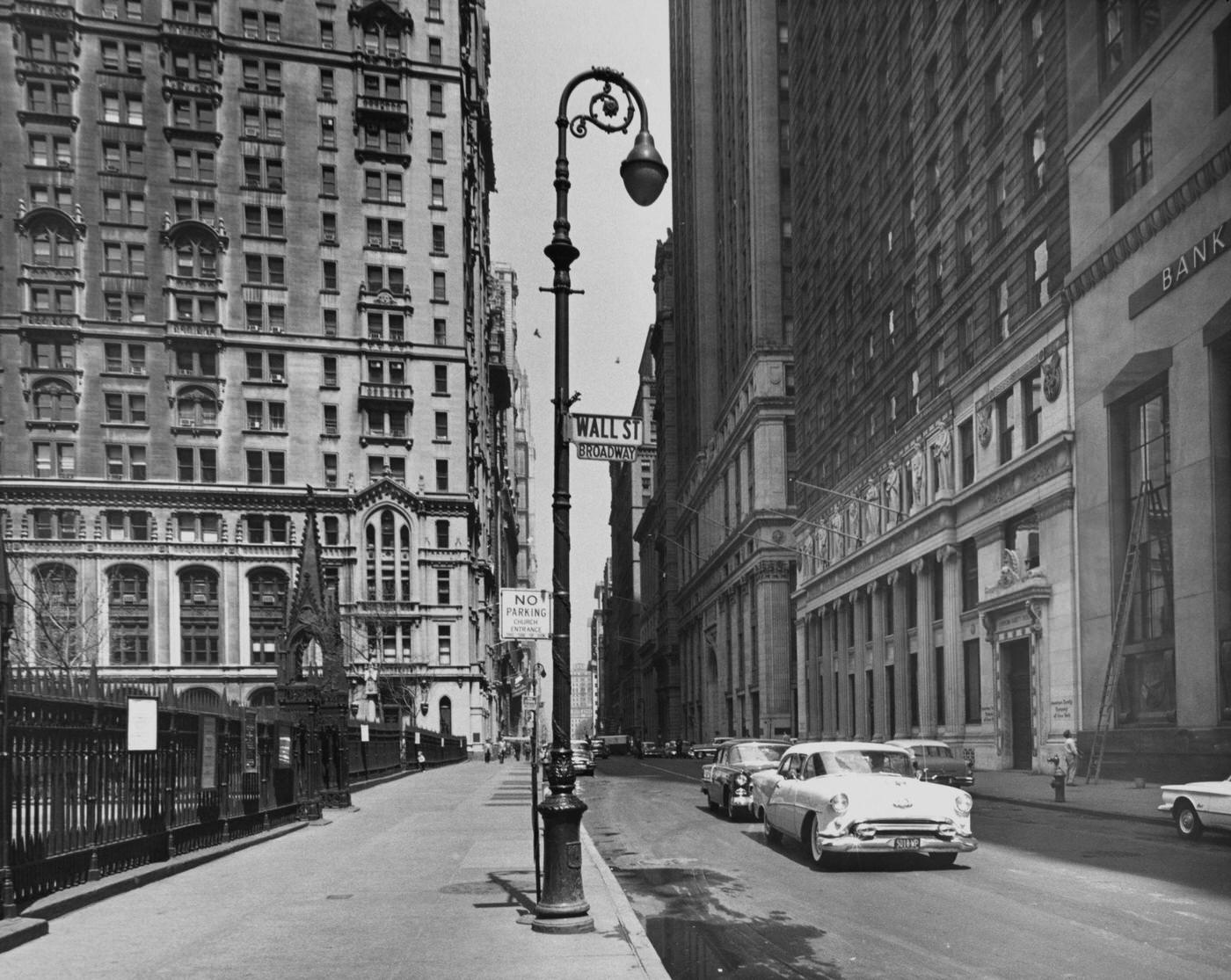 Wall Street And Broadway, Manhattan, 1955