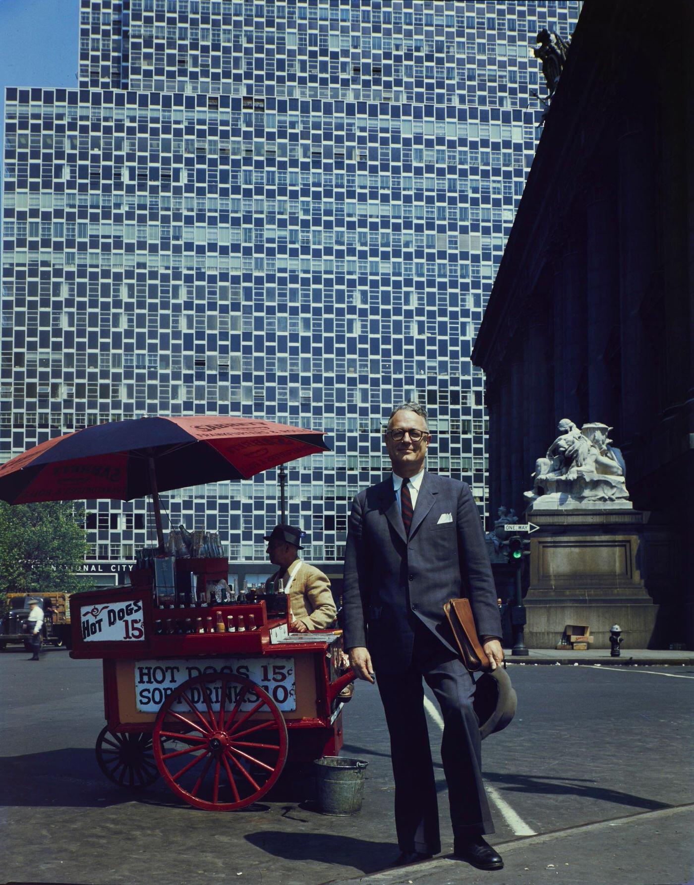 Portrait Of G Keith Funston In Bowling Green Park, Manhattan, May 18, 1959.