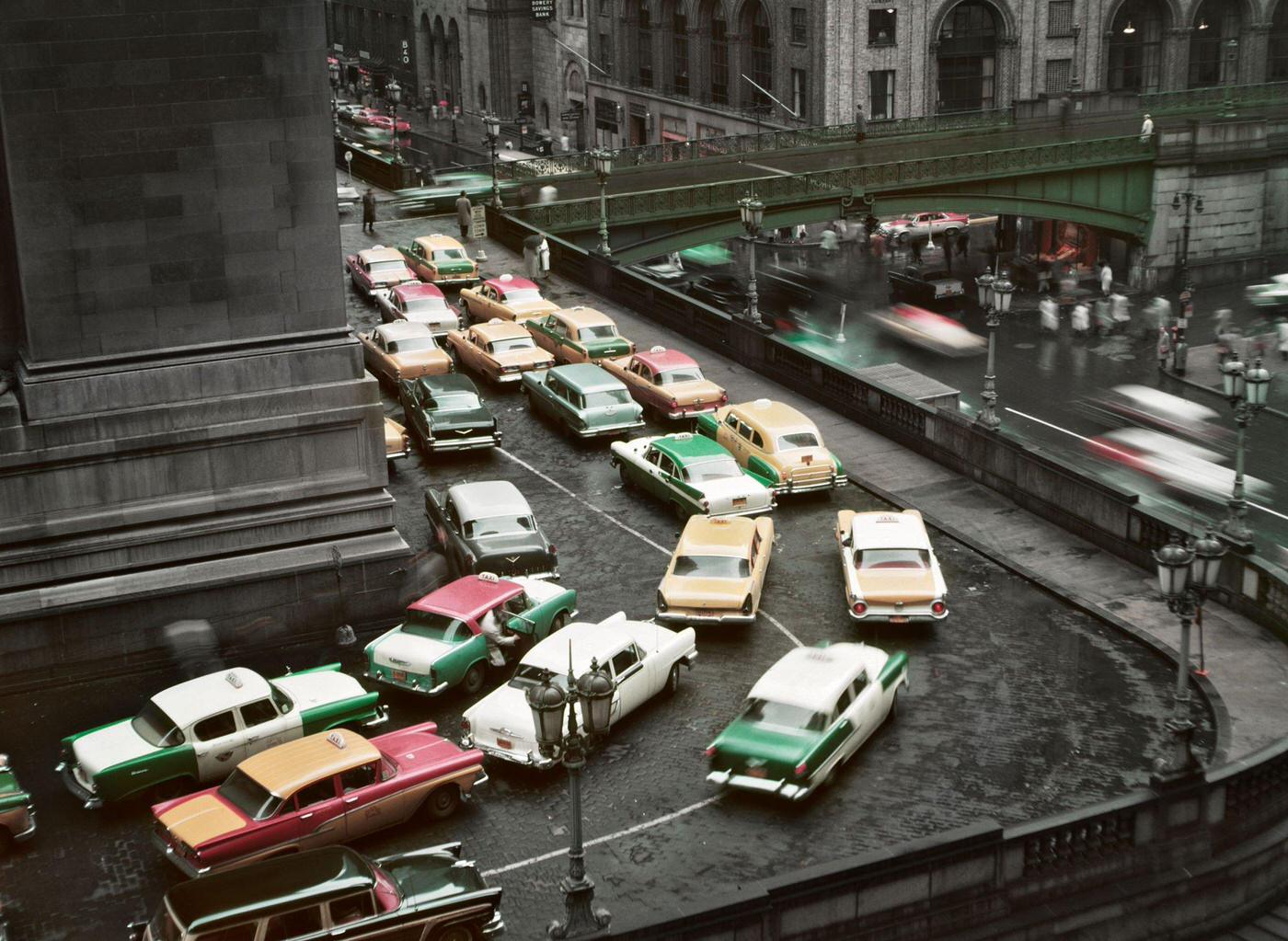 Traffic Jam Around Grand Central Station, Manhattan, 1950S.