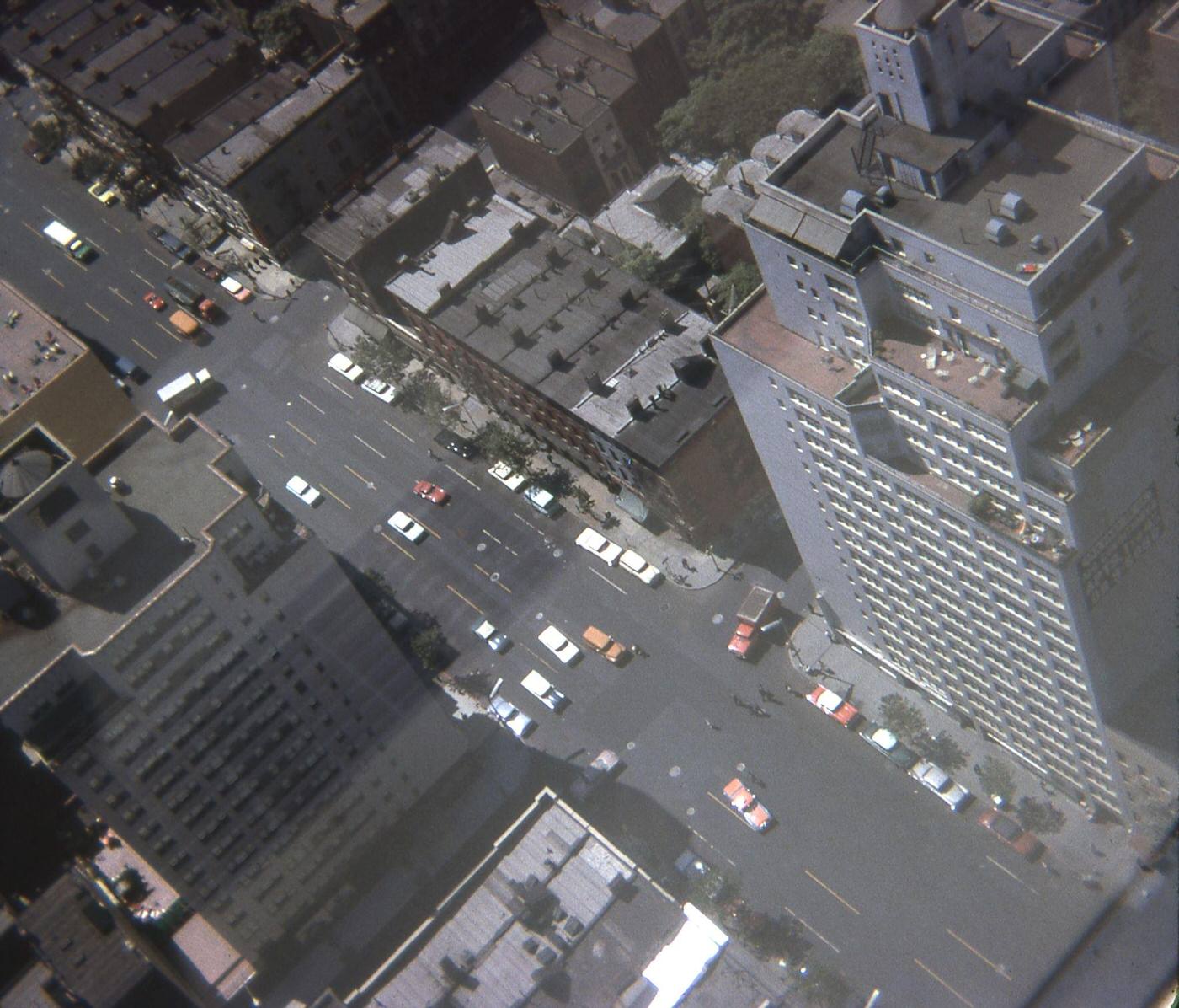 Aerial View Facing Down Onto 3Rd Ave Near 43Rd St, Manhattan, 1955.