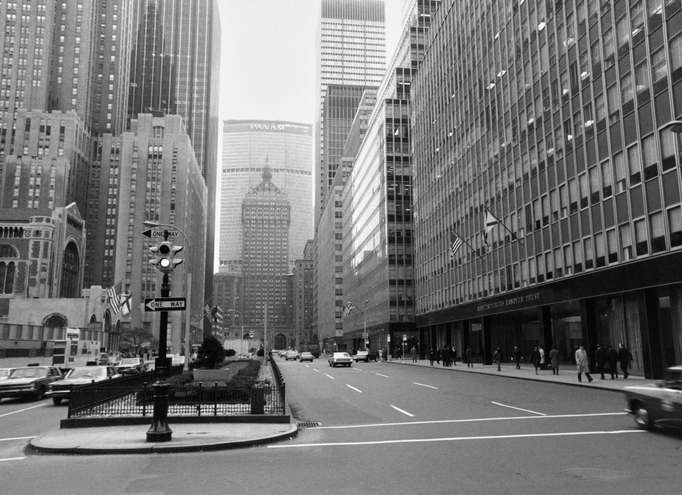 General View Of Park Avenue With The New York Central Building And The Pan Am Building In The Background, Manhattan, 1967