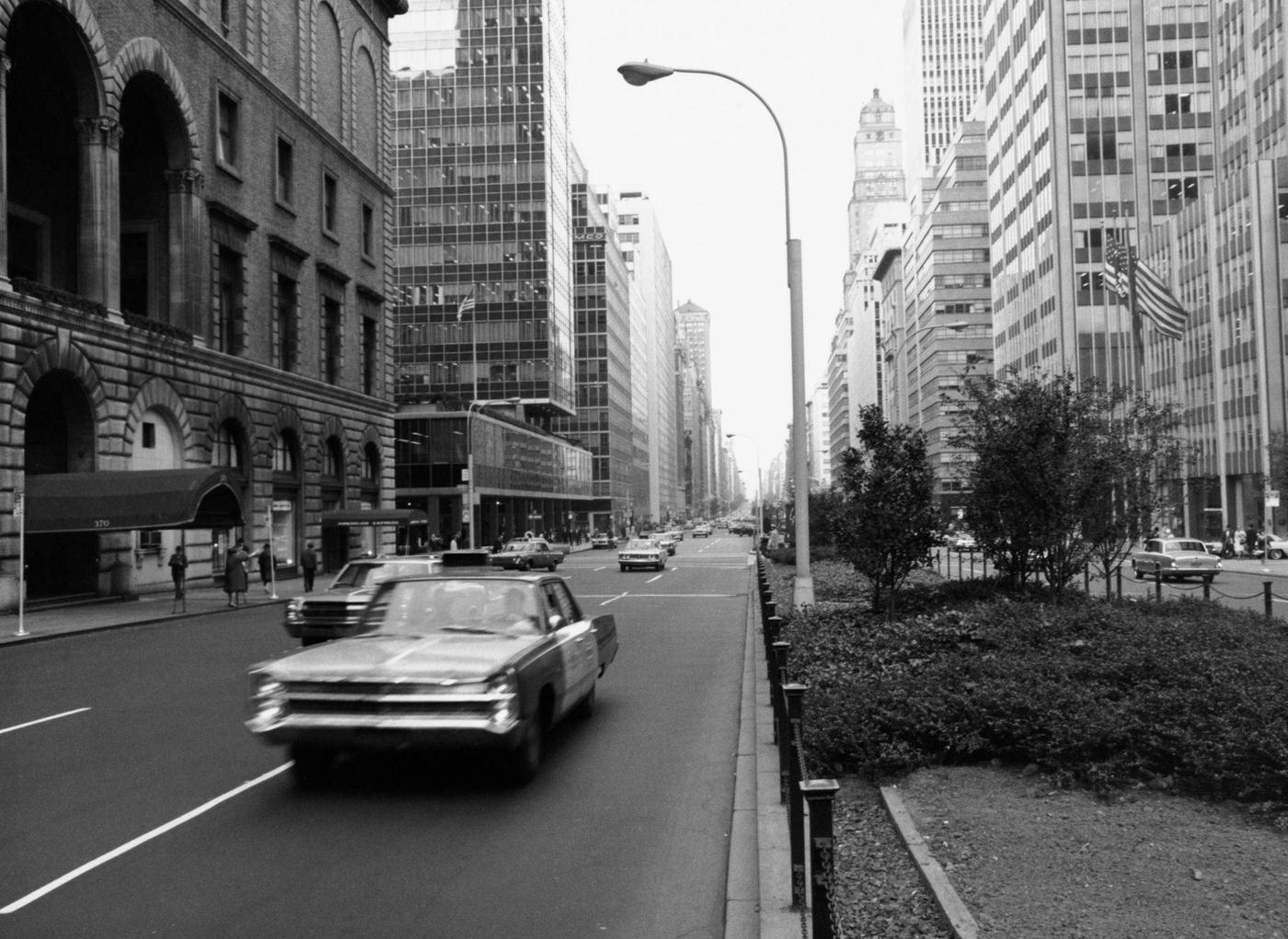 General View Of Traffic On Park Avenue In The Borough Of Manhattan, 1967