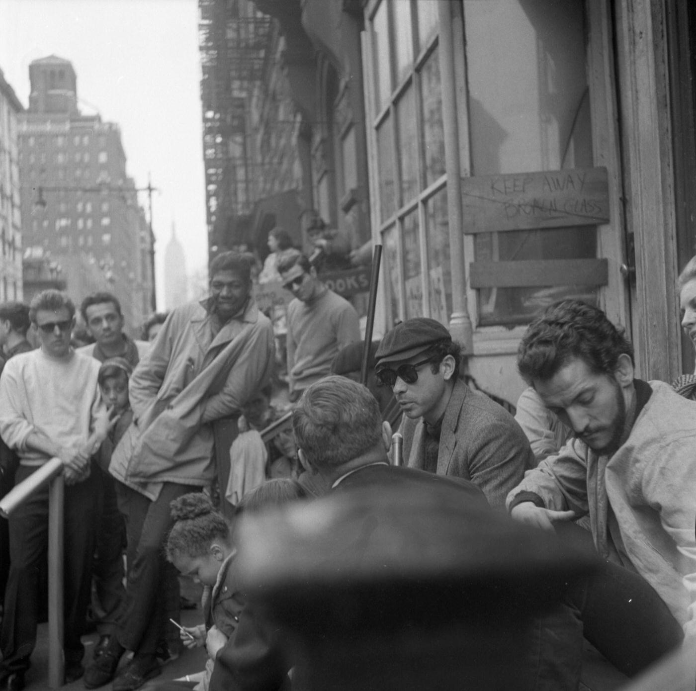 Television Journalist Interviews Photographer Fred W. Mcdarrah On Macdougal Street About His 'Rent-A-Beatnik' Business, Manhattan, 1960