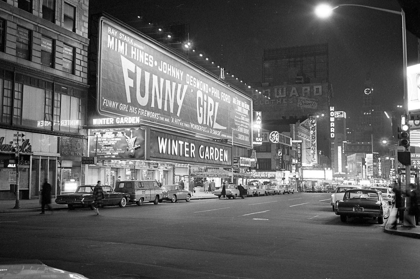 View Of The Street Surrounding The Winter Garden Theatre In Manhattan During A Transit Strike, Manhattan, 1966