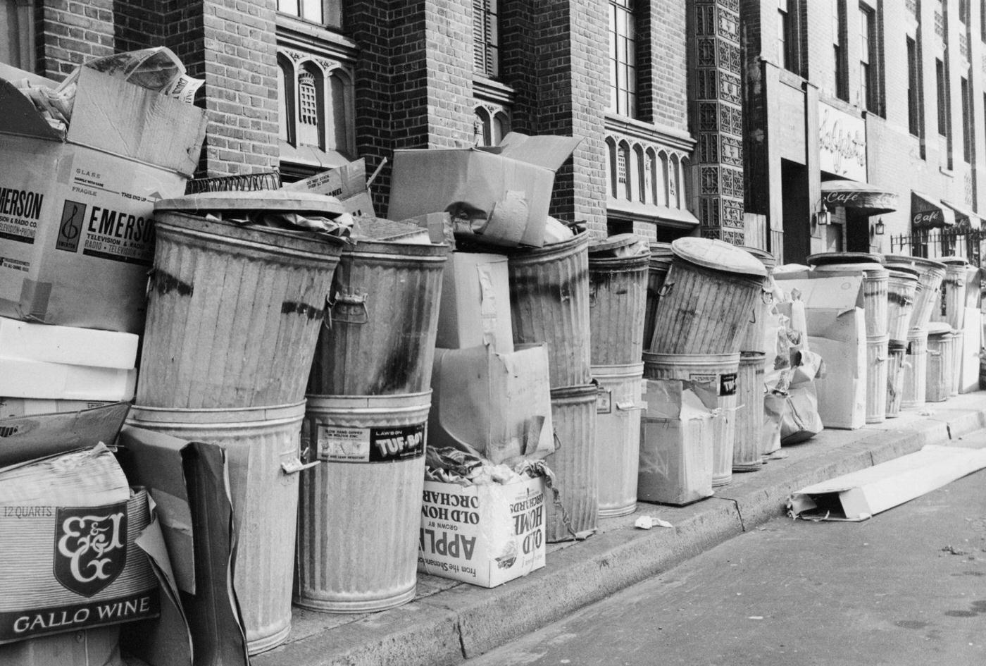 Piles Of Garbage On East 43Rd Street In Manhattan During The Sanitation Strike, Manhattan, 1968
