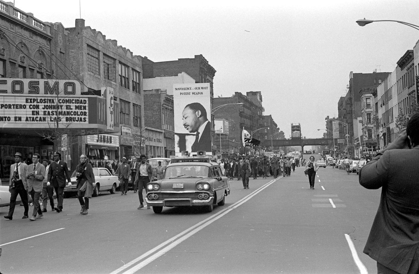 Poor People'S Campaign 1968 March Along East 116Th Street In East Harlem, Manhattan, 1968