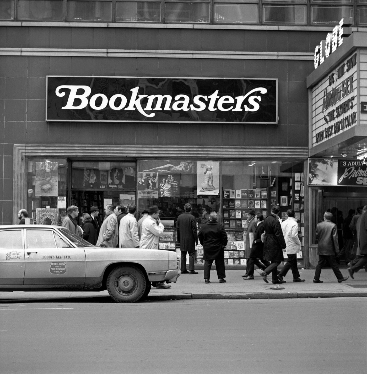Bookmasters Store Located Next To The Adult Movie Oriented Globe Theater In Midtown Manhattan, 1969
