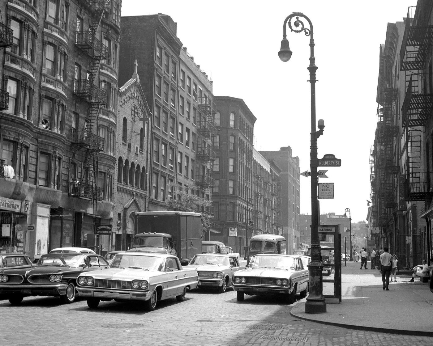 View Of Little Italy, Broome St. Looking East Of Mulberry St, Manhattan, 1967