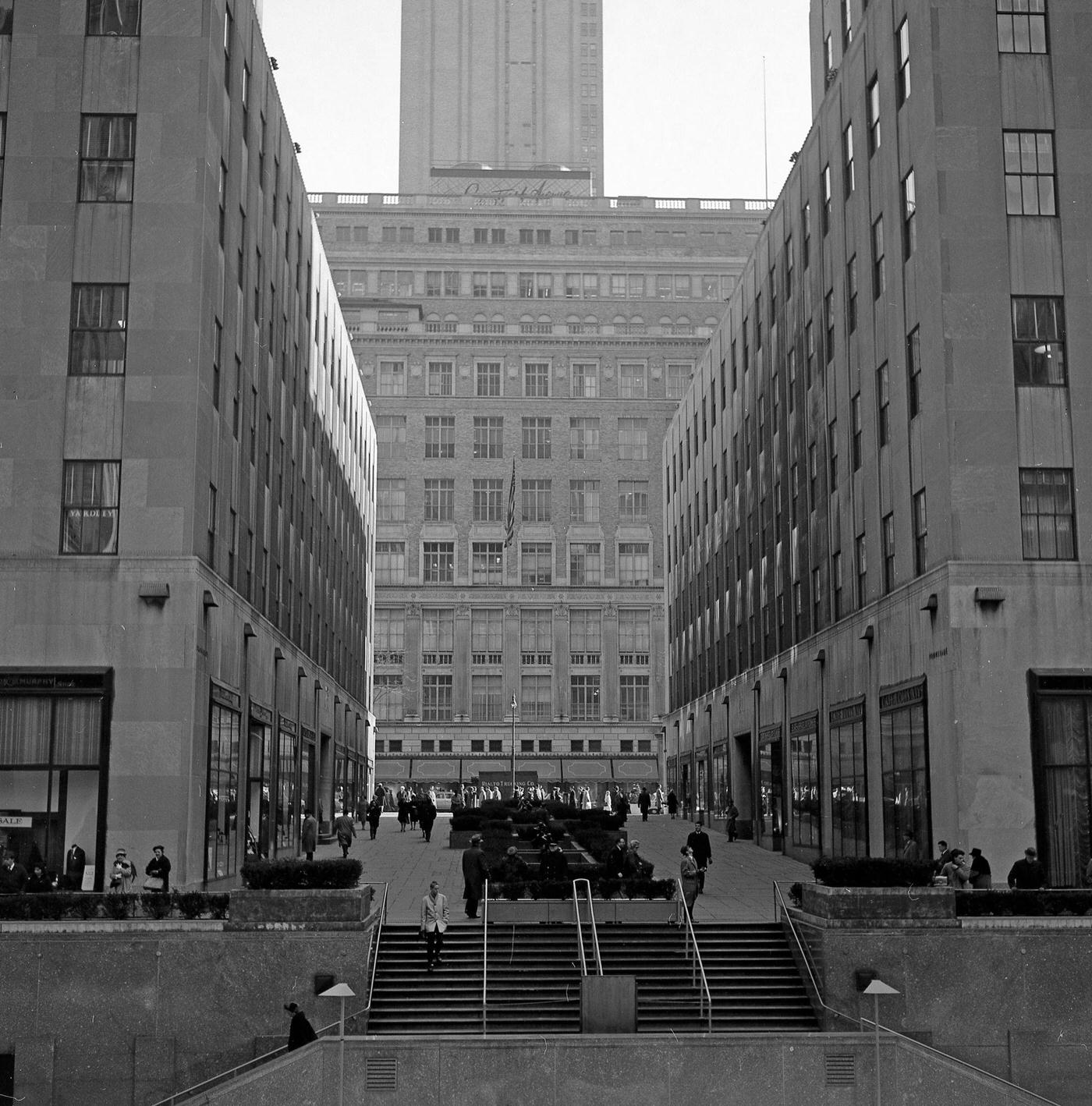 Pedestrians Outside Rockefeller Center, Manhattan, 1961