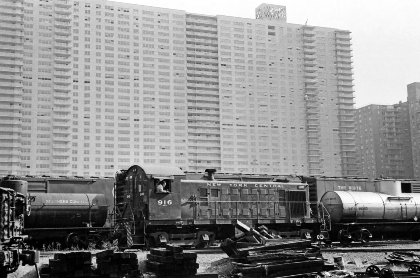 New York Central Rail Car And Other Box Cars In Upper Manhattan, 1965