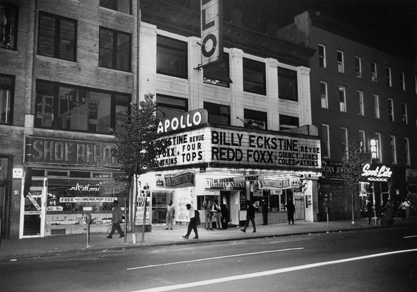 Performances By Billy Eckstine Revue, Quincy Jones And Others Advertised At The Apollo Theater In Harlem, Manhattan, 1964
