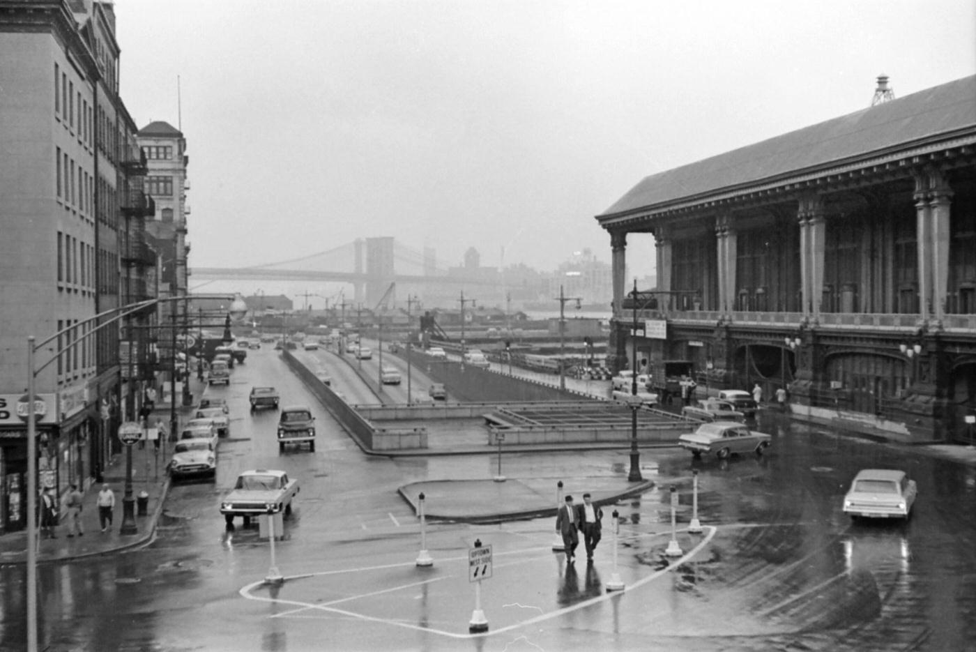 A View Of The Battery Maritime Building And The Fdr Drive At South Ferry In Lower Manhattan, 1965.