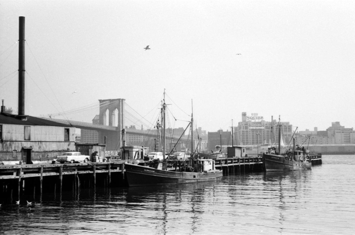 A View Of The Fulton Fish Market In South Street Seaport, Lower Manhattan, 1965.
