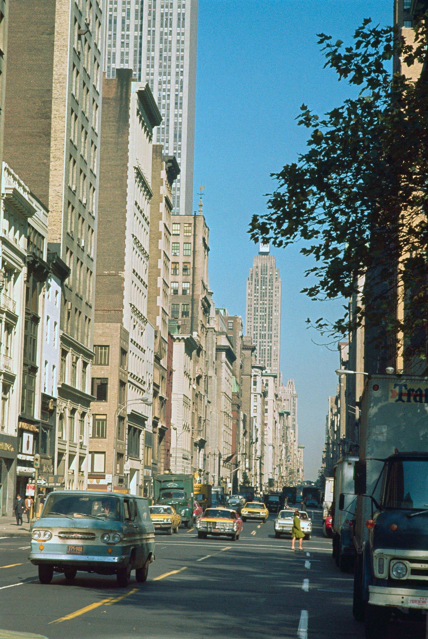 Traffic And Empire State Building, Manhattan, 1968