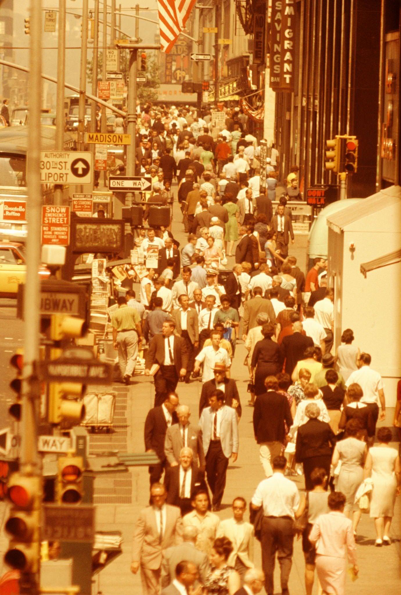 Crowd Walks On 40Th Street Between Madison &Amp;Amp; 5Th Avenues, Manhattan, 1962