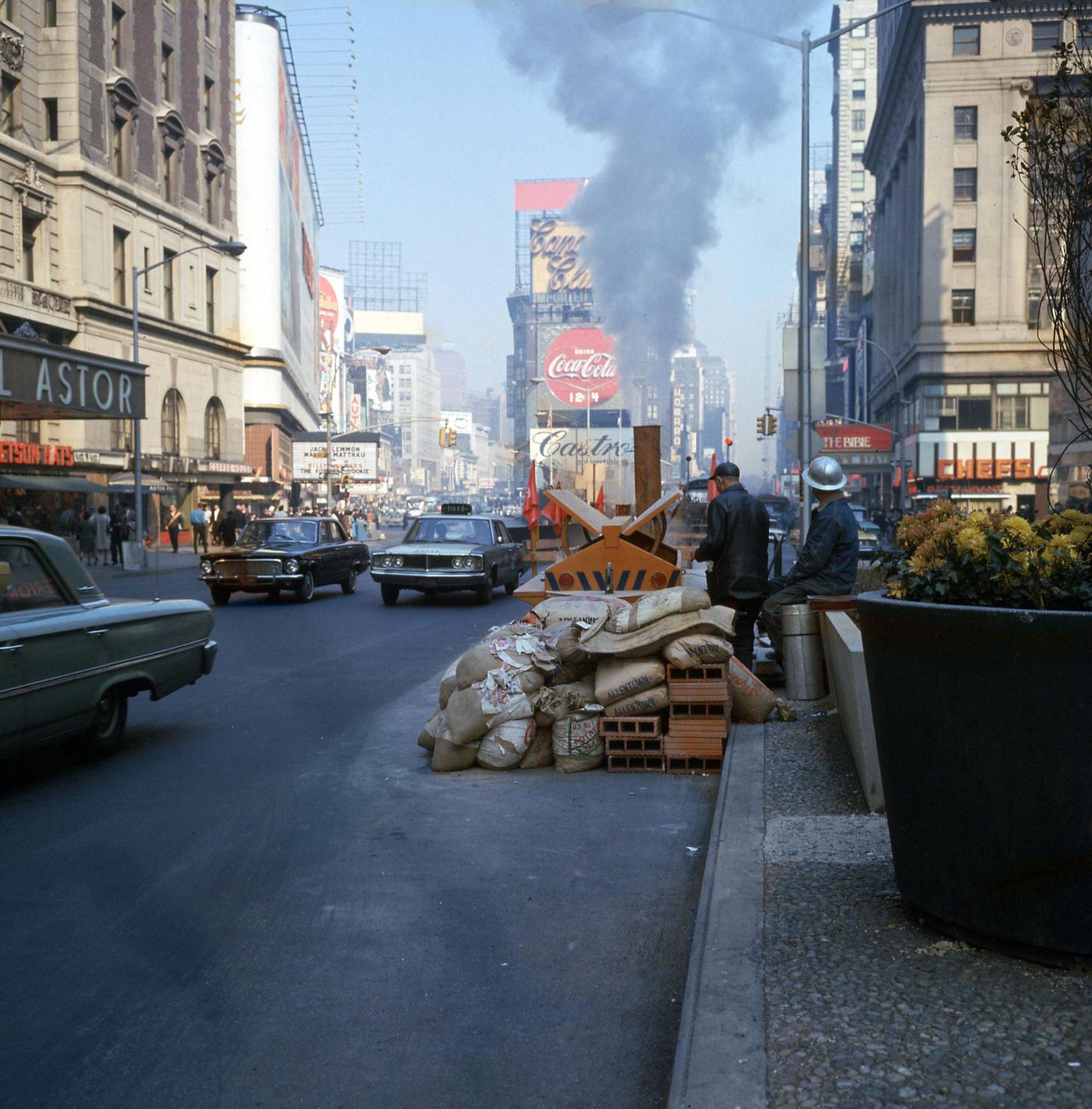 View Of Traffic On Broadway In Times Square, Manhattan, 1966
