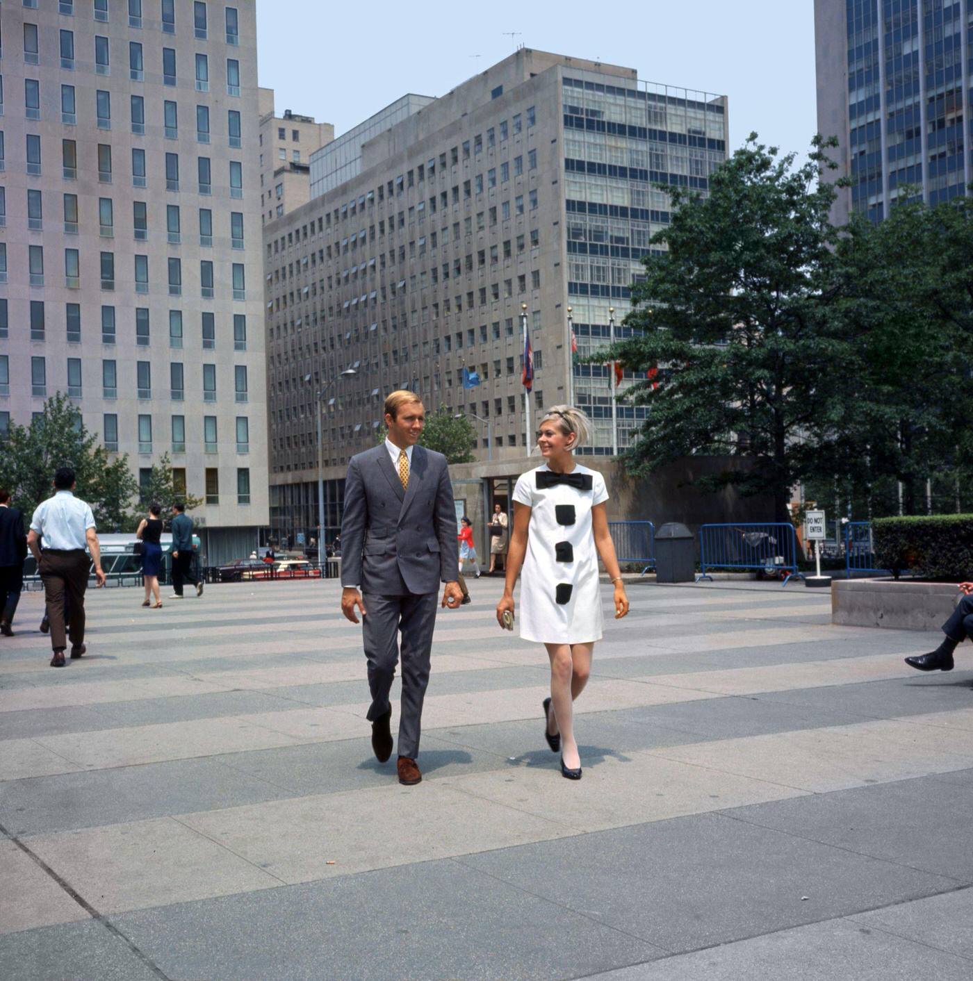 Man And Woman Walk Side By Side In Downtown Manhattan, 1967