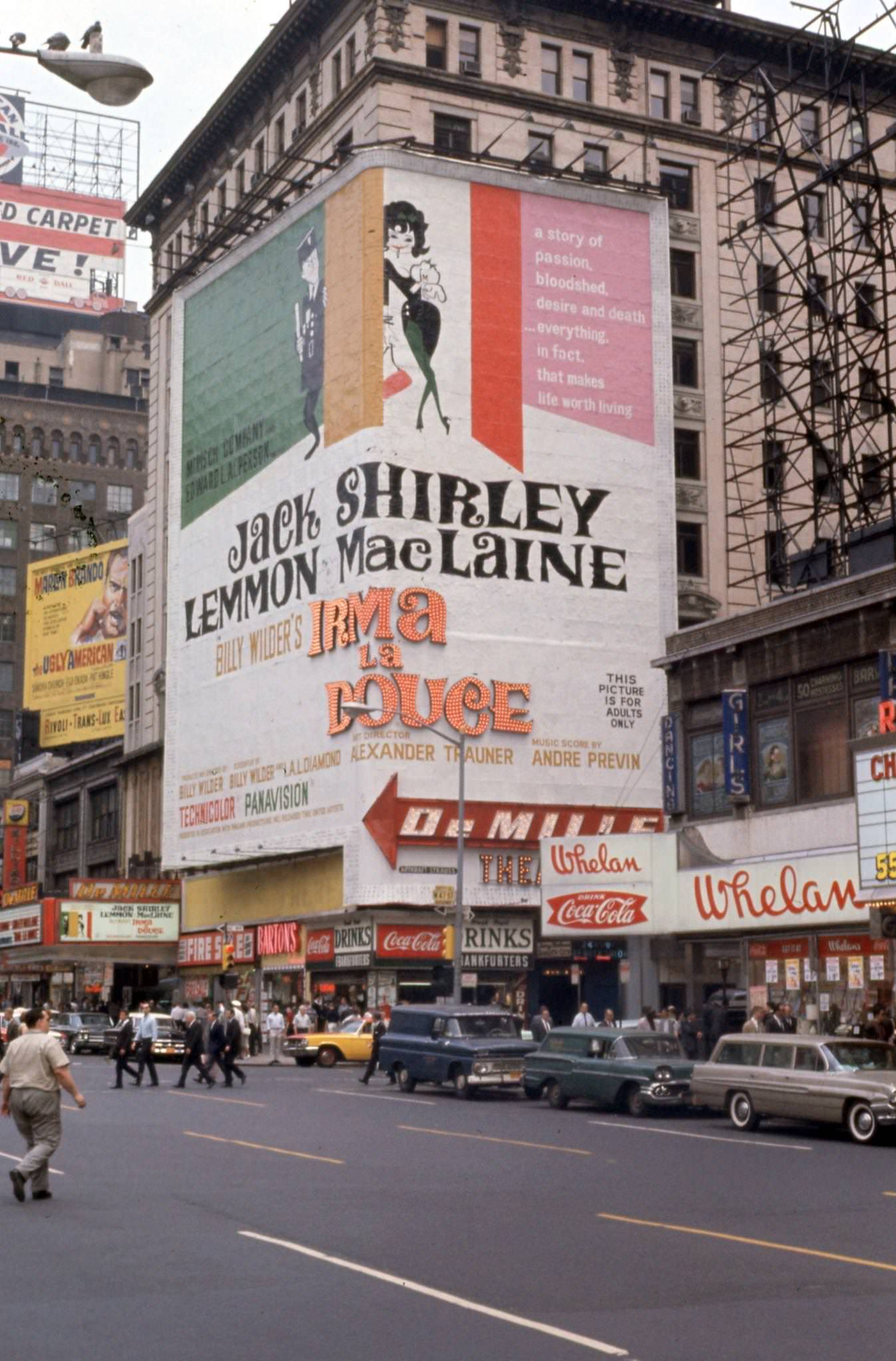 Times Square, Huge Movie Billboard, Manhattan, 1963