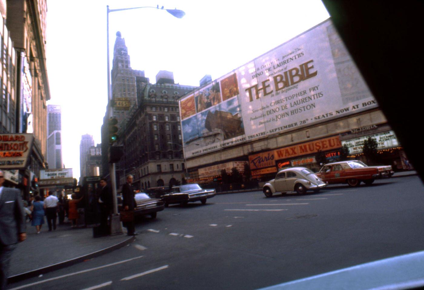 Billboard For Movie &Amp;Quot;The Bible&Amp;Quot; In Times Square, Manhattan, 1966