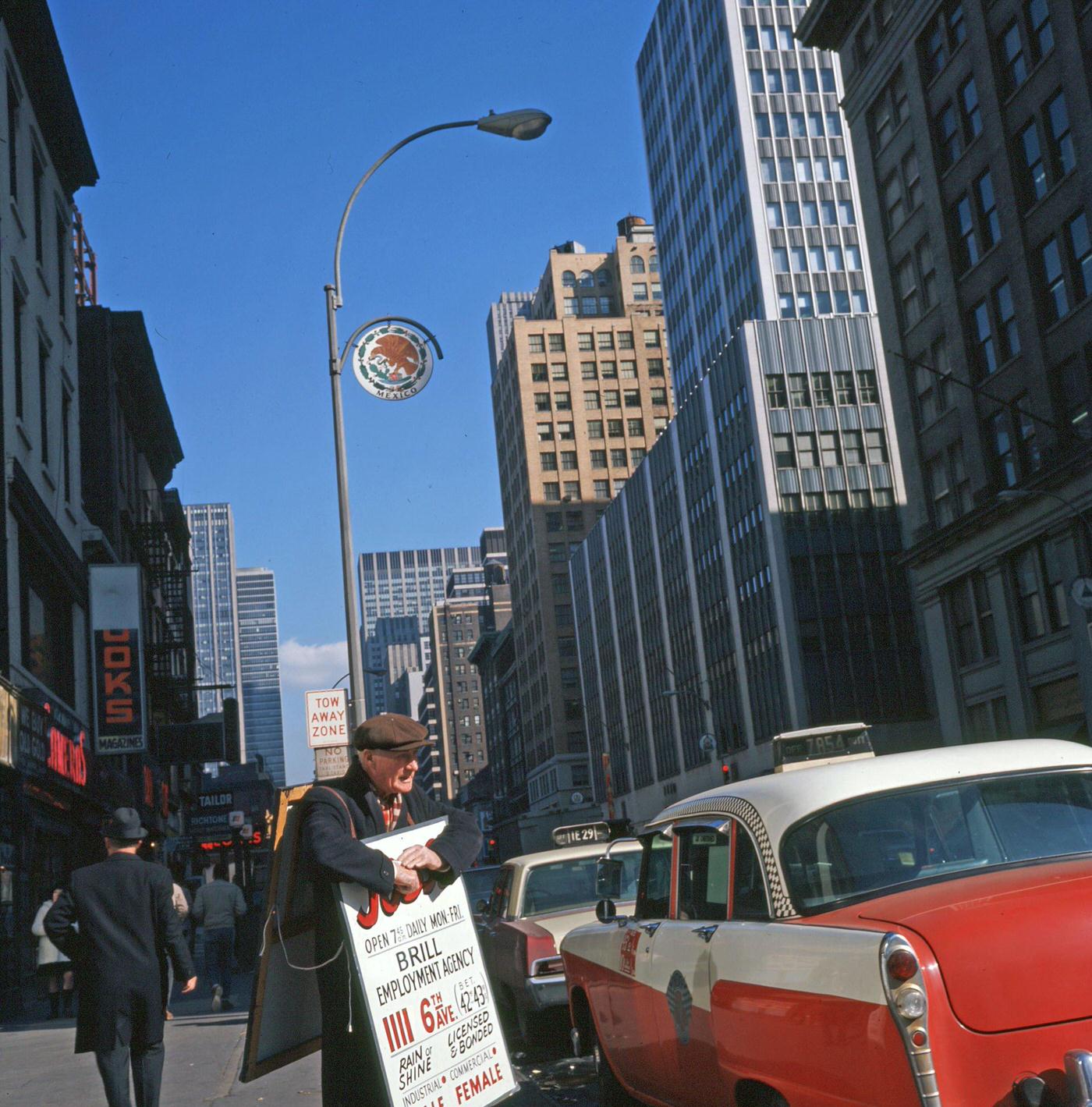 Human Billboard On 6Th Avenue, Manhattan, 1967