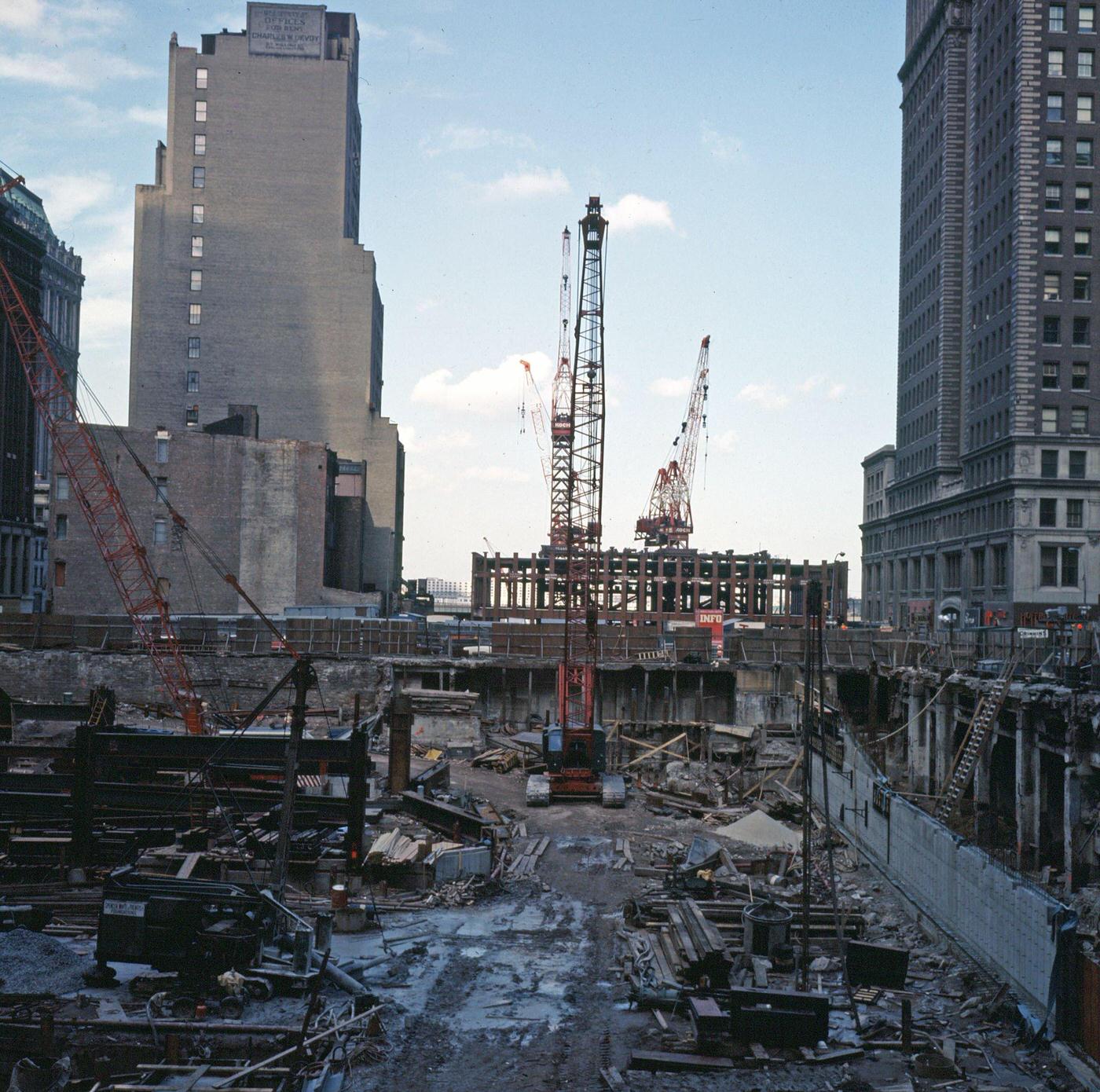 Early Stages Of Construction Of Two World Trade Center, Manhattan, 1969