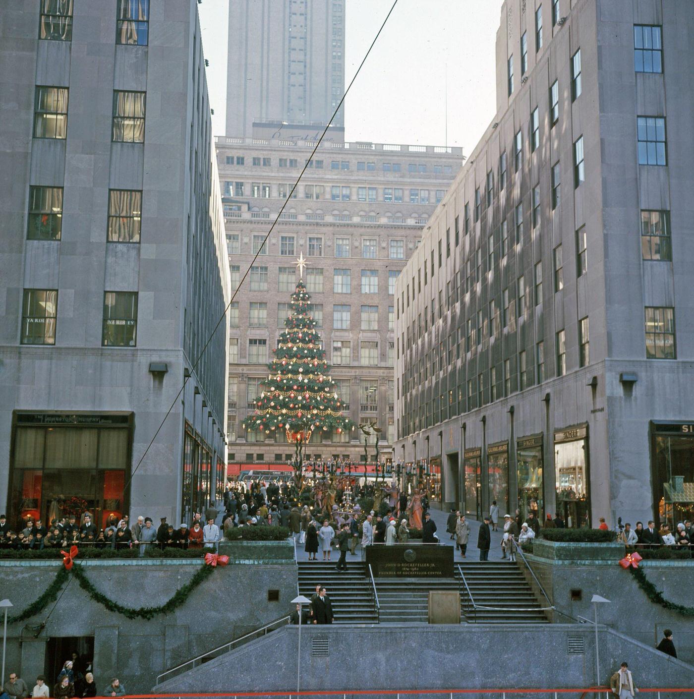 Pedestrians Outside Rockefeller Center, Manhattan, 1969