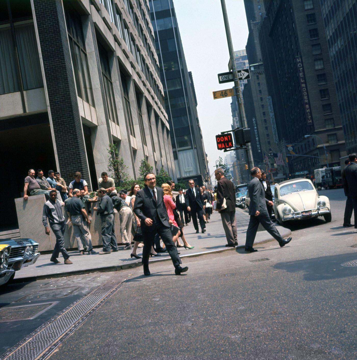 Crowds At The Intersection Of East 46Th Street And Lexington Avenue, Midtown Manhattan, 1967
