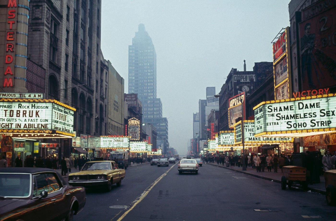 42Nd Street And Times Square, Manhattan, 1967