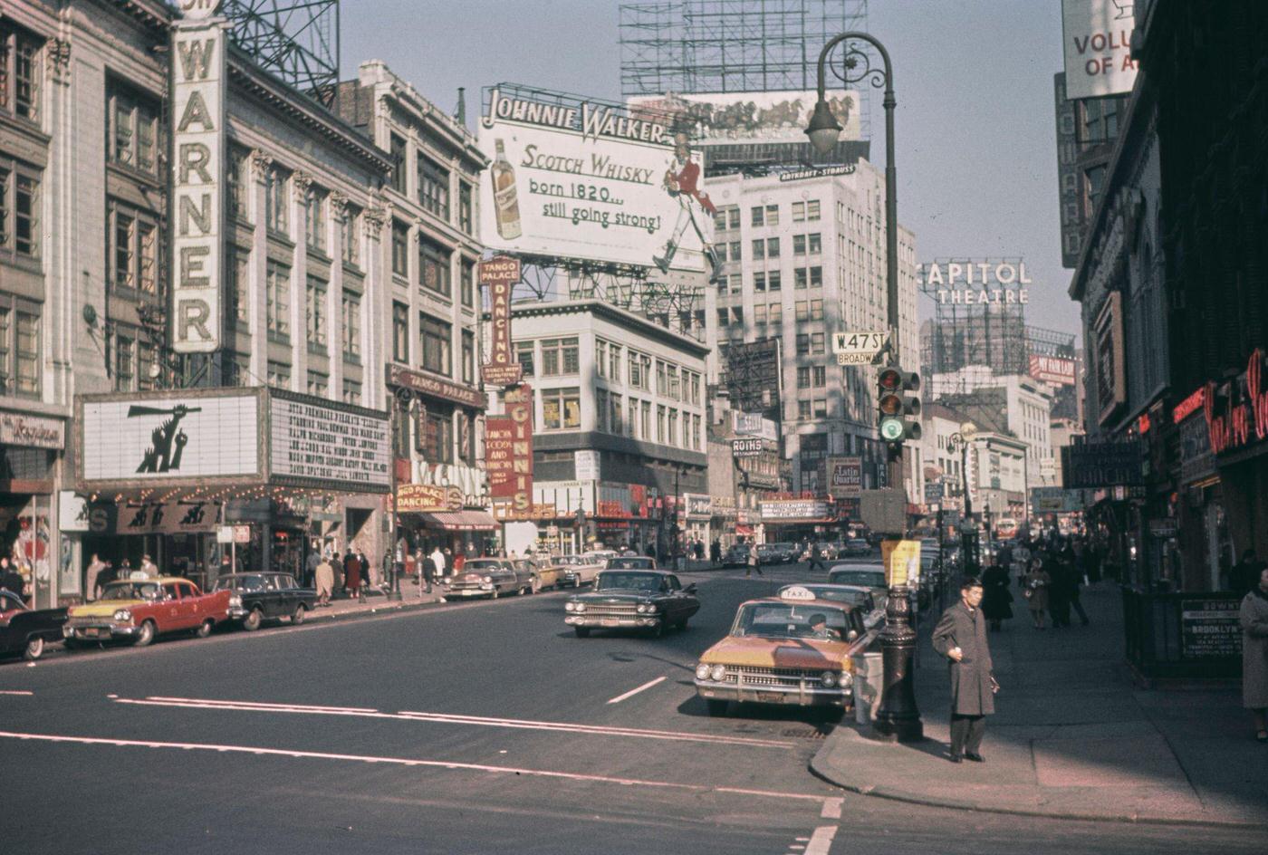 Traffic On Broadway North Of Times Square, Midtown Manhattan, Manhattan, 1960