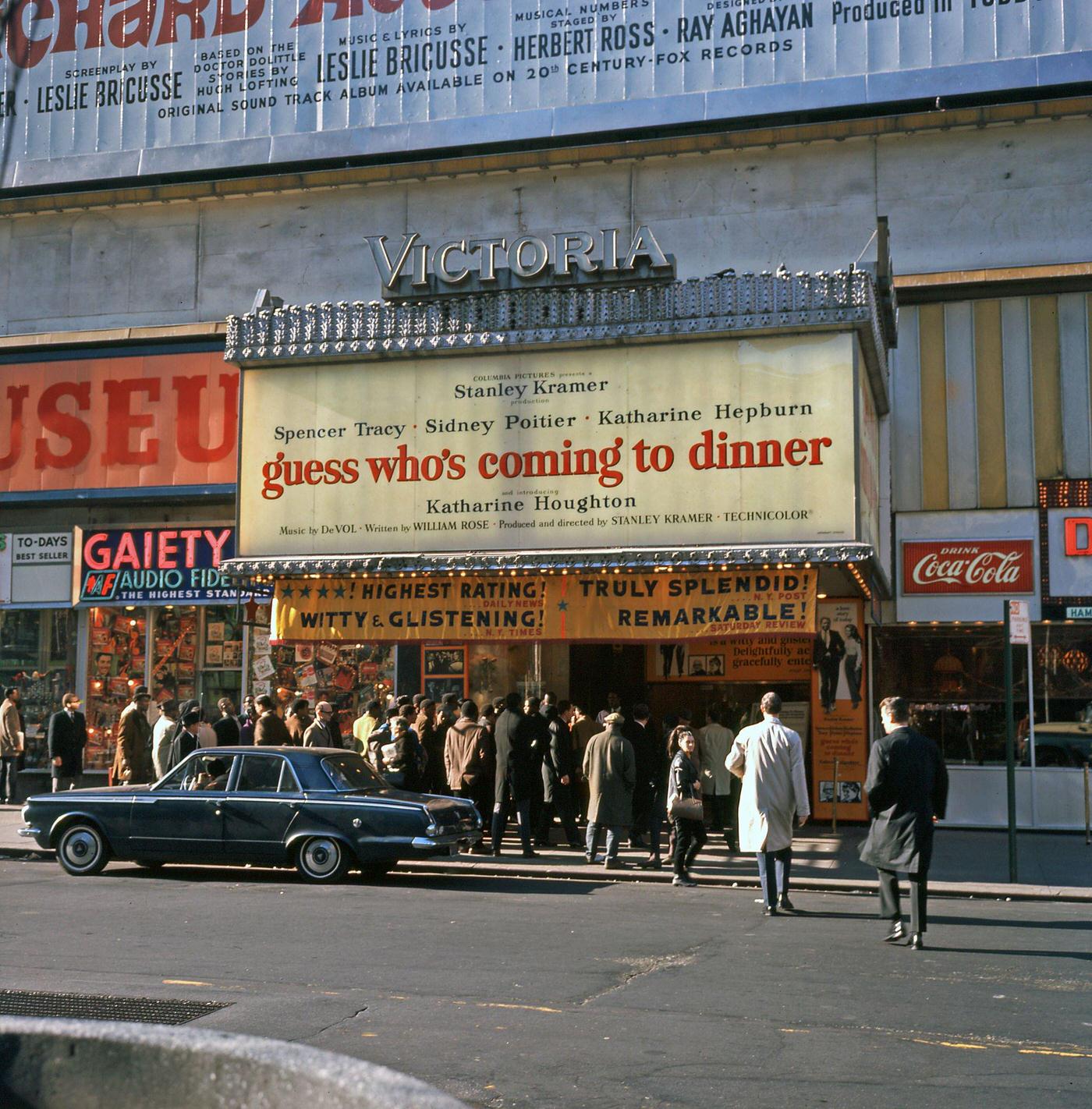Cinema-Goers Line Up Outside The Victoria Theatre In Times Square, Manhattan, 1967