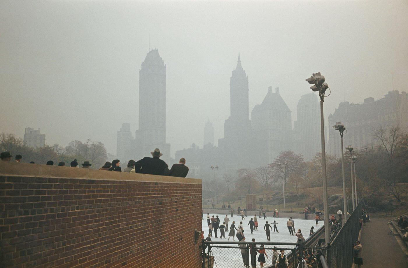 People Skating At Wollman Rink In Central Park, Manhattan, 1960