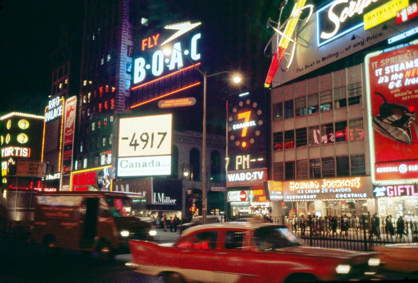 Street Scene At Night, Times Square, Manhattan, 1961