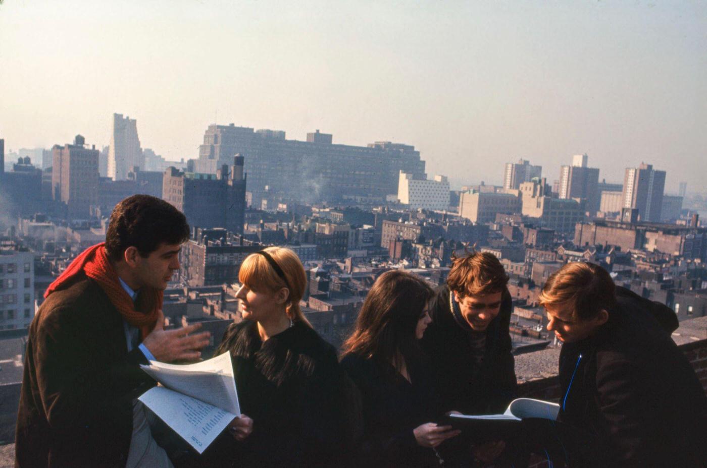 Actors Rehearsing On Rooftop Of Hotel Chelsea, Manhattan, 1966