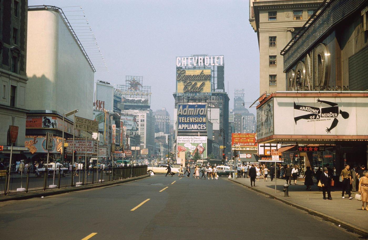 Street Scene In Times Square, Manhattan, 1961