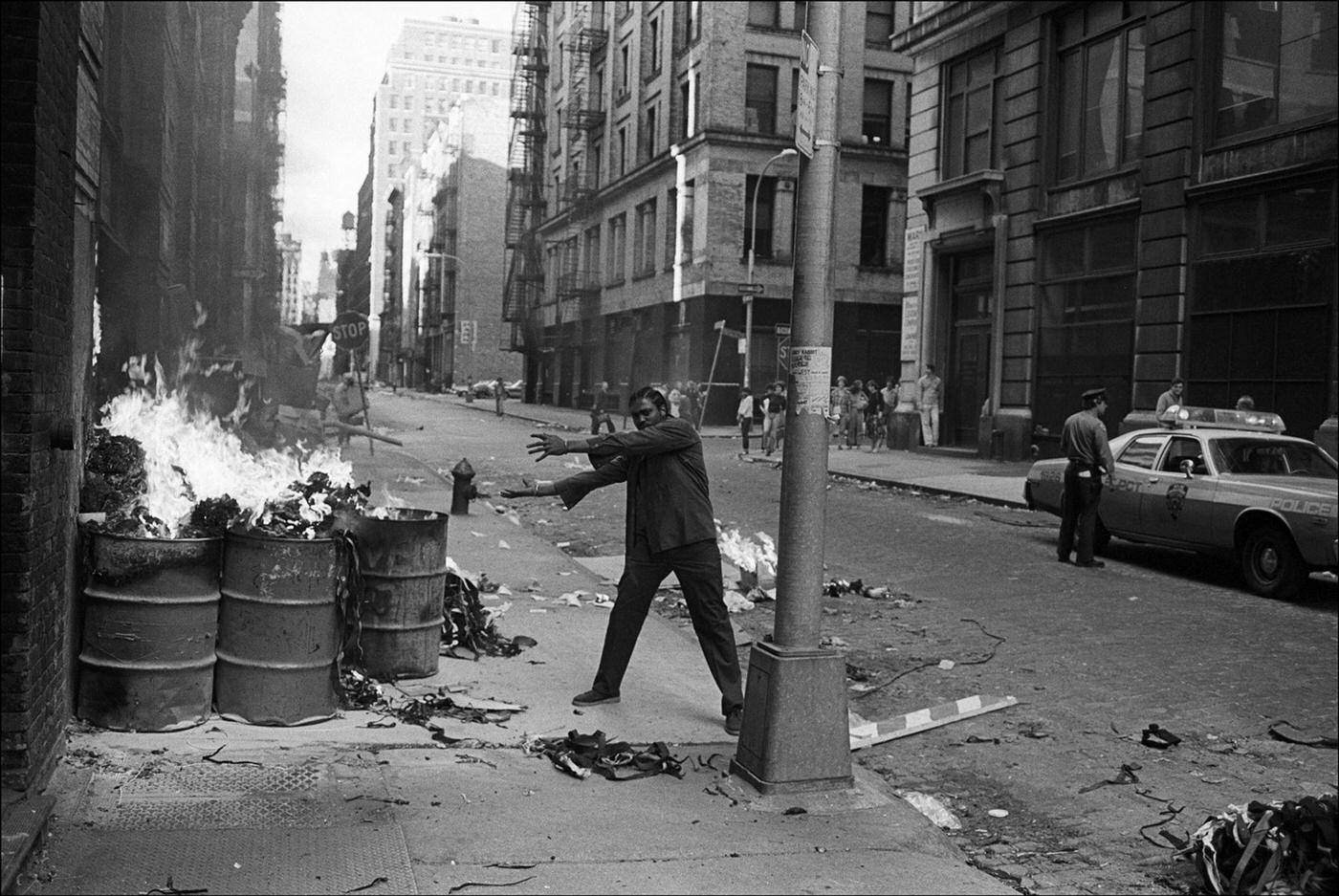 Trash Fire Burning On Crosby Street, Soho, Manhattan, 1979