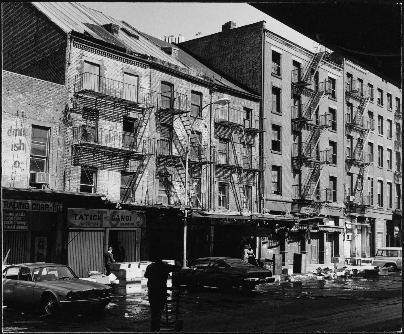 Fish Wholesalers On South Street, Manhattan, 1975.