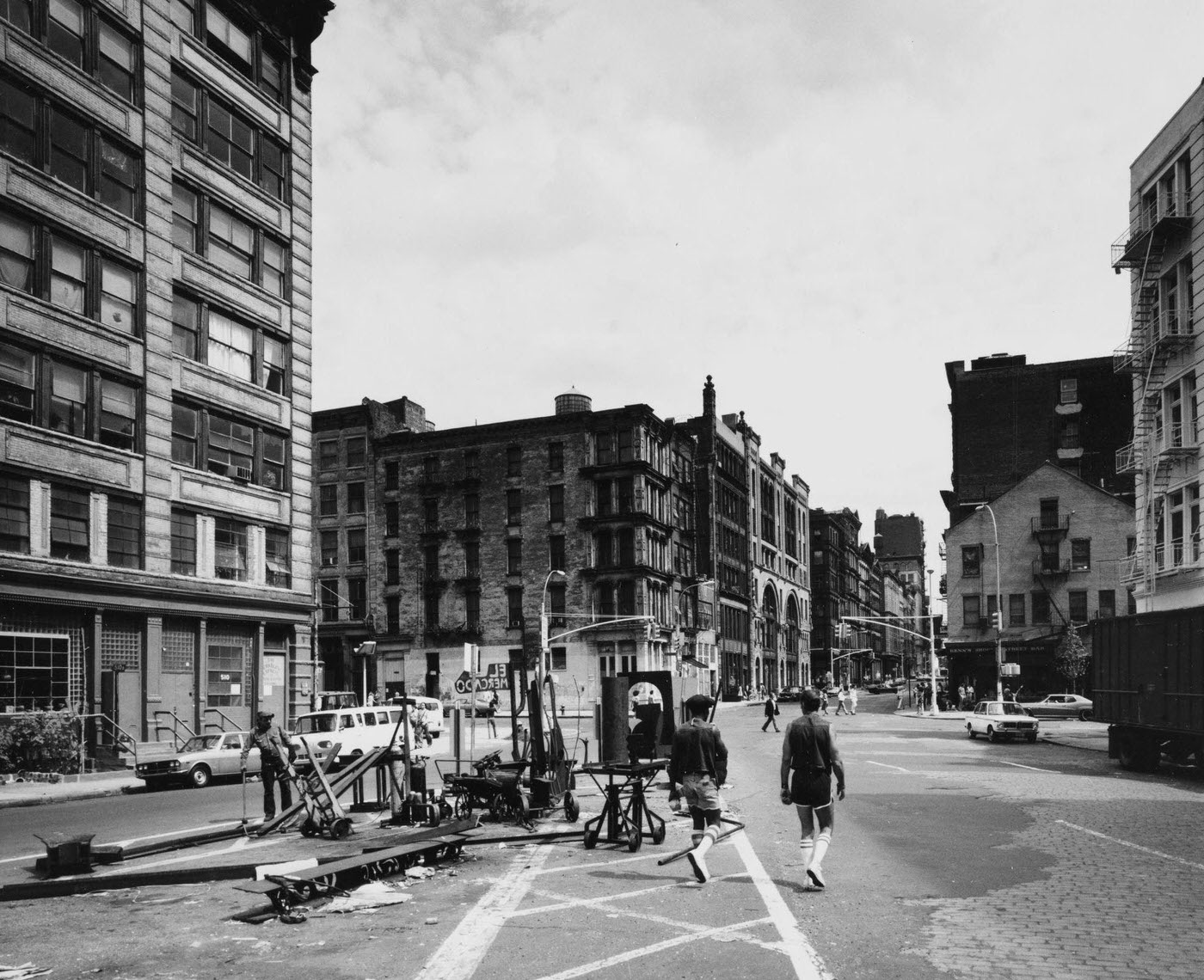 Looking East On Broome Street At The Intersection Of West Broadway And Watts Street, Manhattan, 1975.