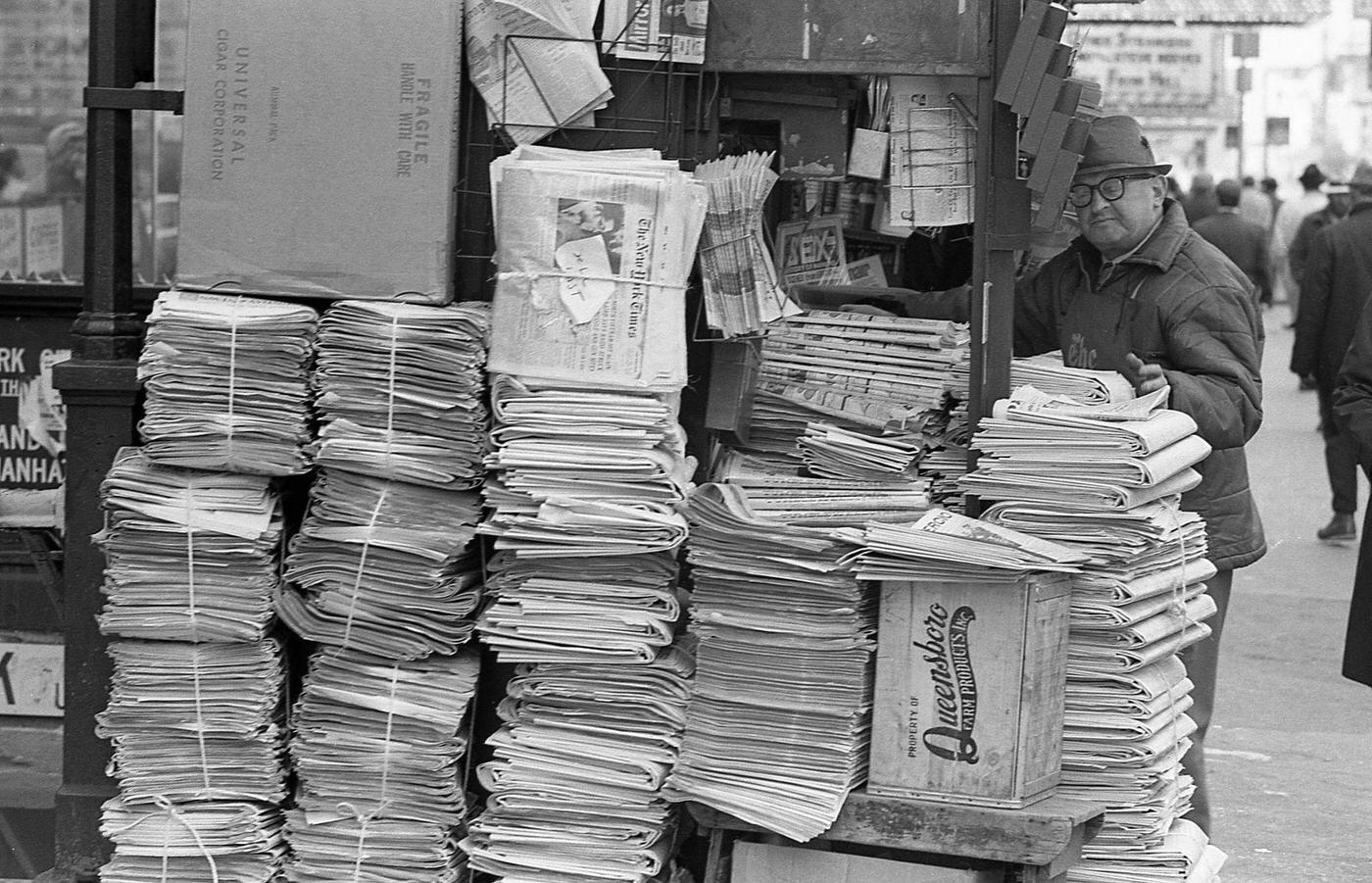 Newsstand On 42Nd Street, Times Square, Manhattan, 1970