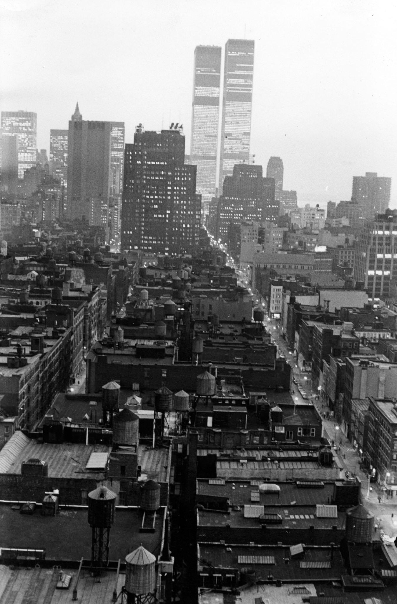 View South Across Rooftops Of Soho, Street At Left Is Sullivan And At Right, 6Th Avenue, Manhattan, 1977