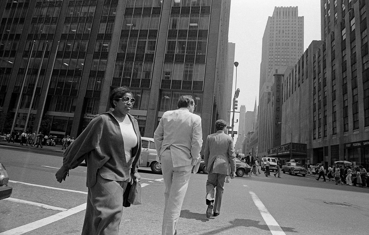 Pedestrians Crossing 6Th Avenue At West 51St Street, Manhattan, 1979