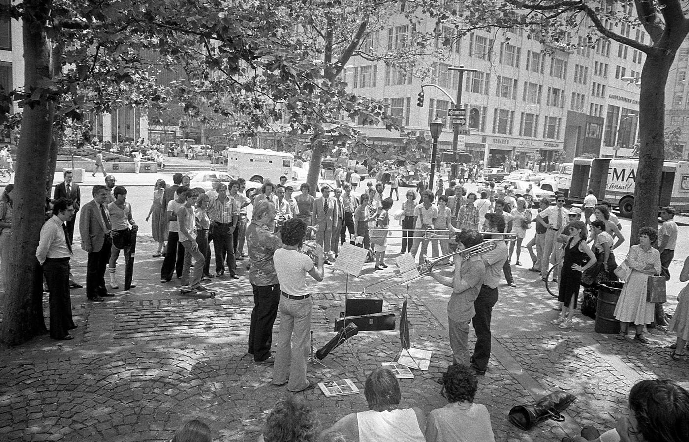 Unidentified Band Performing At Grand Army Plaza, Manhattan, 1979