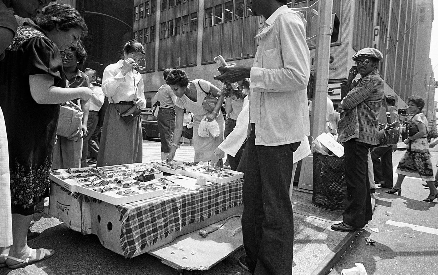 Sidewalk Shopping At West 44Th Street And 6Th Avenue, Manhattan, 1979