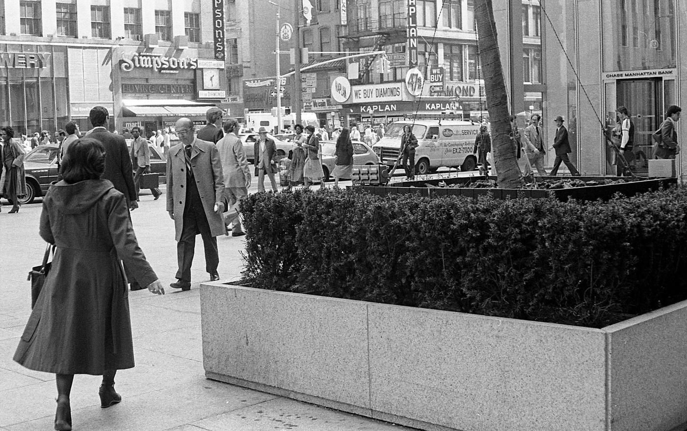 Pedestrians On 6Th Avenue Between West 47Th And 48Th Streets, Manhattan, 1979