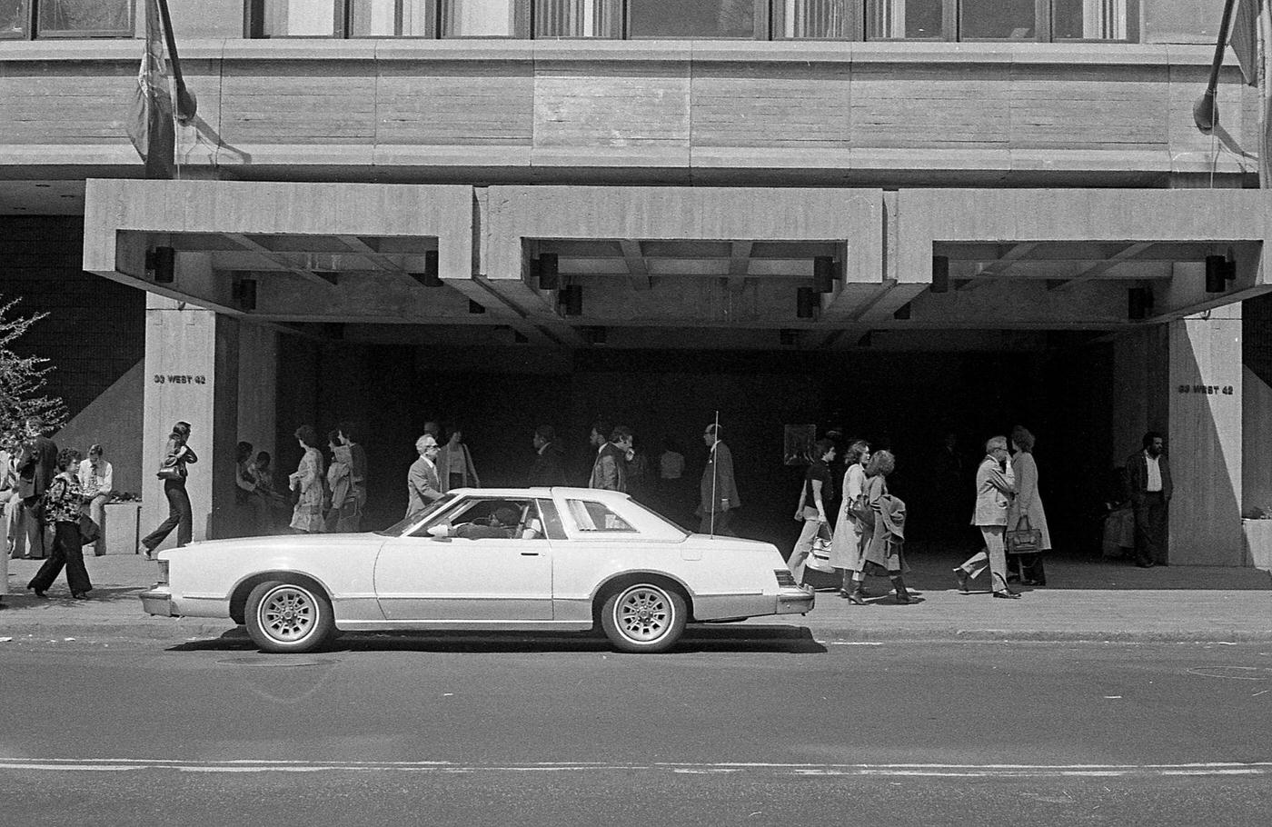 Pedestrians On The Sidewalk On West 42Nd Street Near 6Th Avenue, Manhattan, 1979