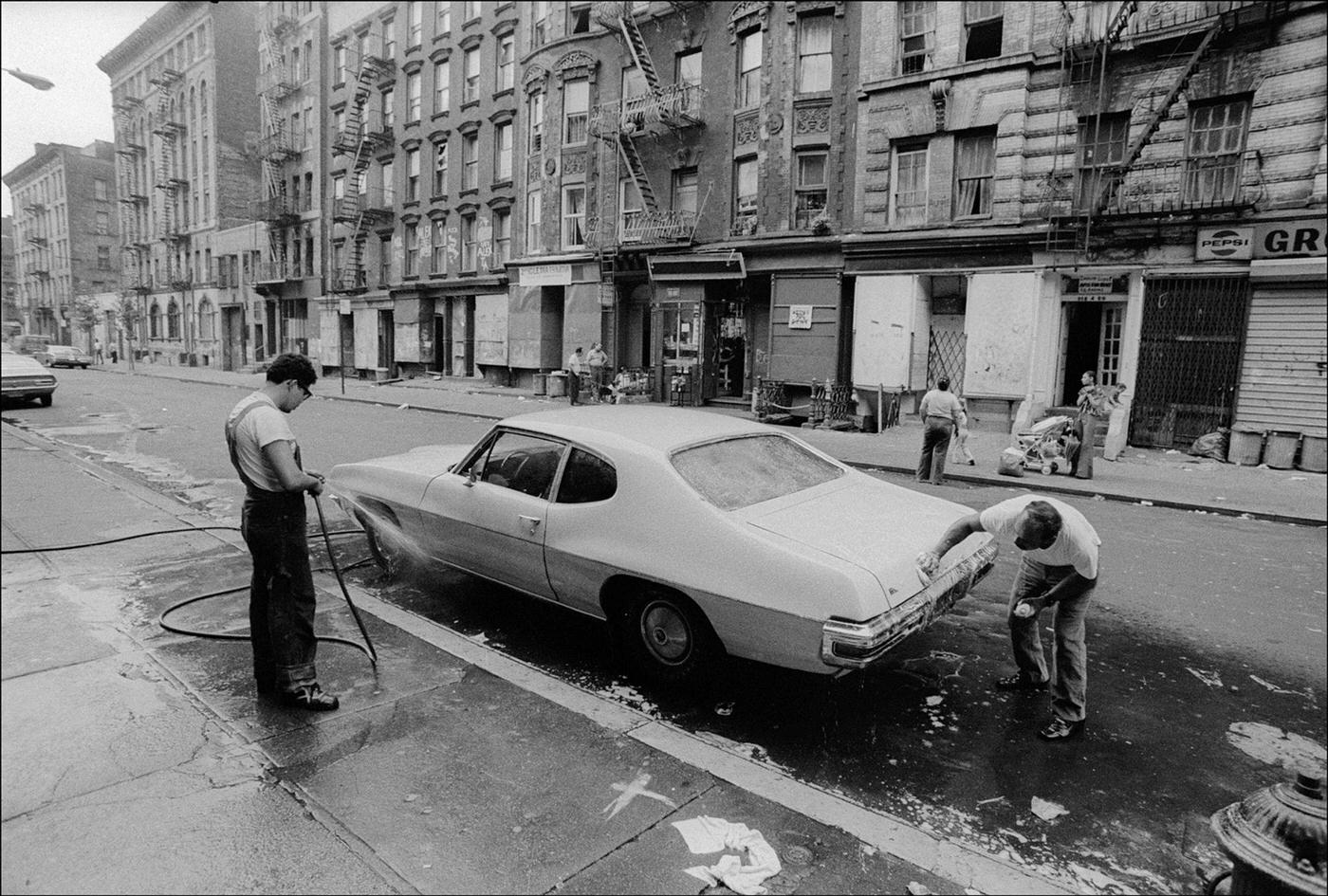 Men Washing A Car On The Lower East Side, Manhattan, 1974