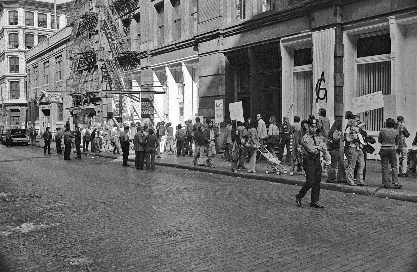 Soho Residents Protest Against A Disco And Juice Bar, Manhattan, 1974