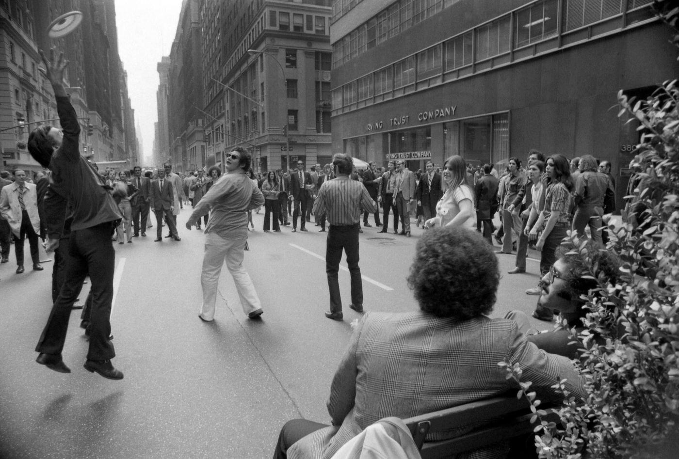 Madison Avenue Closed For Earth Week, People Stroll And Play, Manhattan, 1970