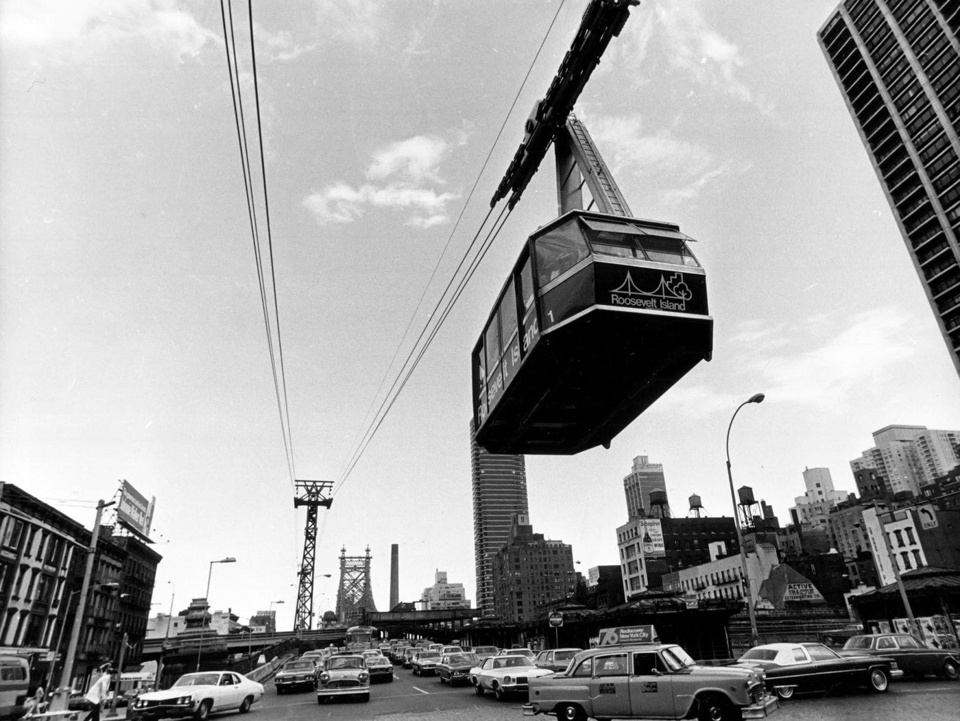 Roosevelt Island Tram Providing Transportation From Roosevelt Island To Manhattan, 1976