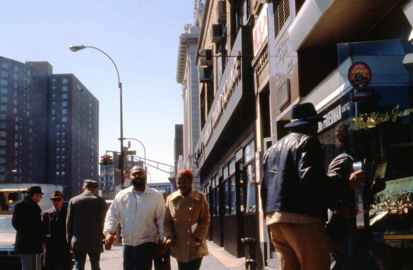 View of the Corner of Canal Street and The Bowery, in the Chinatown Neighborhood of Manhattan, 1979.