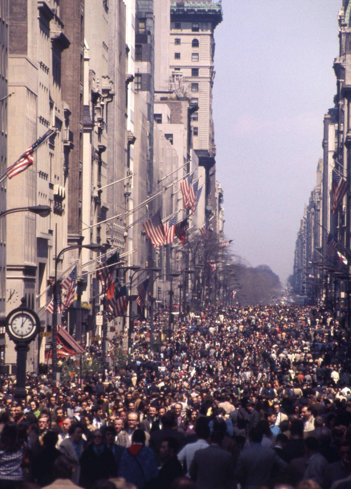 People Enjoying Madison Avenue As A Playground During Earth Week Celebration In Manhattan, Date Unknown.